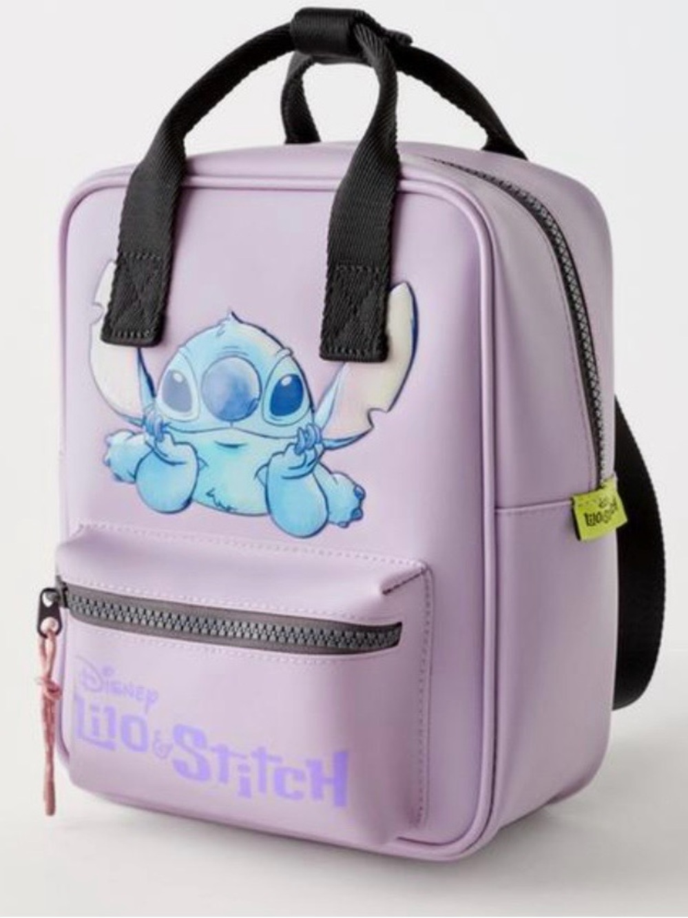 Zara Lilac and Yellow Lilo & Stitch Patch Bag Accent